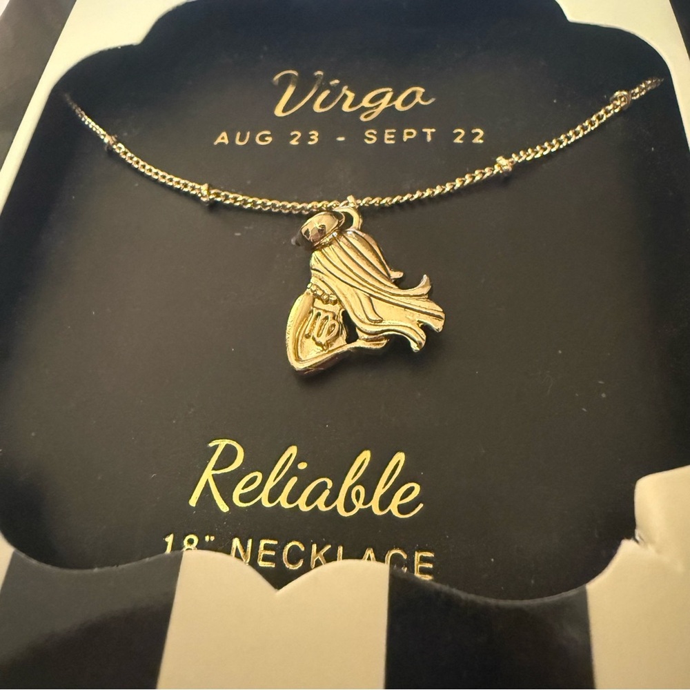 Virgo Zodiac Pendant Necklace in Gold - Picture 5 of 5